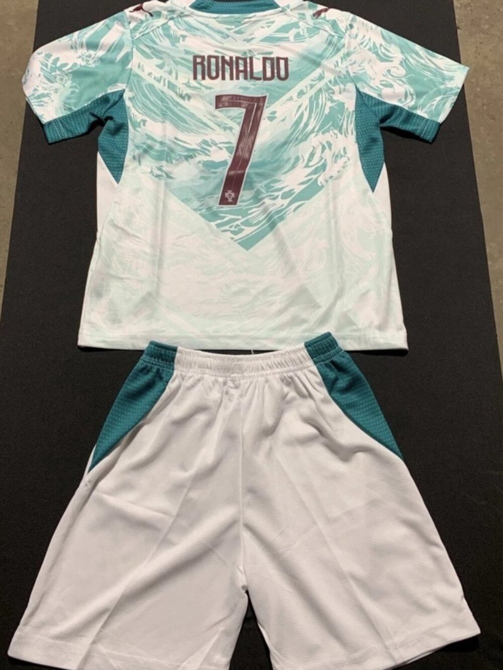 Kids Cristiano Ronaldo Red 2026 World Cup Soccer Jersey Suit Away